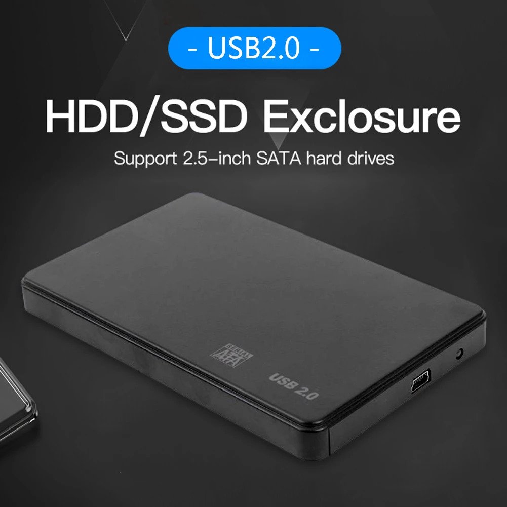 Znet 2.5" SATA External Hard Drive Enclosure - USB 2.0 Interface - High-Speed HDD Case for Laptop & PC Data Storage