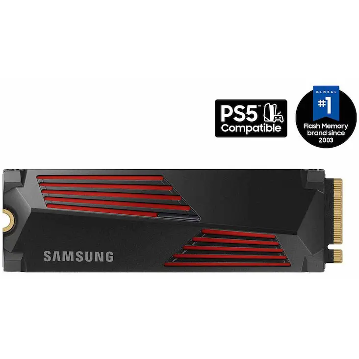 Samsung 990 PRO with Heatsink 1TB NVMe SSD - PCIe 4.0 M.2 2280 - Up to 7,450MB/s - PlayStation 5 (PS5) Compatible Internal SSD (MZ-V9P1T0CW)