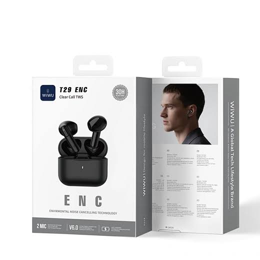WiWU T29 True Wireless Earbuds - Bluetooth 5.3 Stereo Sound Earphones with Smart Digital Display Case