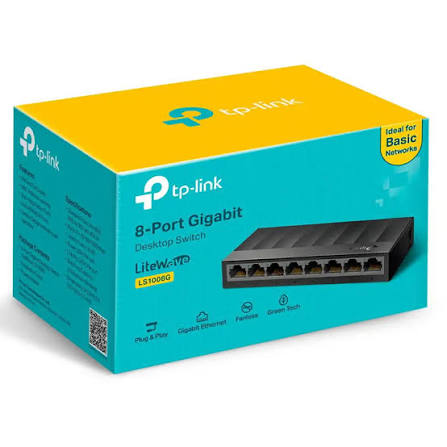 TP-Link LiteWave LS1008G 8-Port Gigabit Desktop Switch - 10/100/1000Mbps Plug & Play Ethernet Splitter