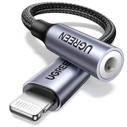 UGREEN 30756 MFi Certified Lightning to 3.5mm Headphone Jack Adapter (10cm) - Lossless Audio for iPhone & iPad